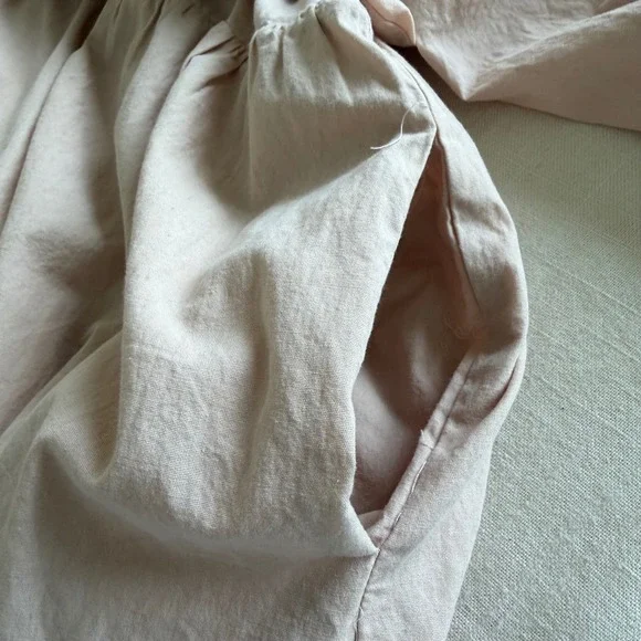 Pomander Place Tuckernuck Mabel Cotton Tiered Maxi Dress in Sandstone M Pockets - Picture 10 of 12